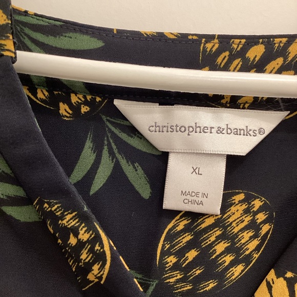 Ladies novelty pineapple print tunic top size X-LARGE - Picture 3 of 5